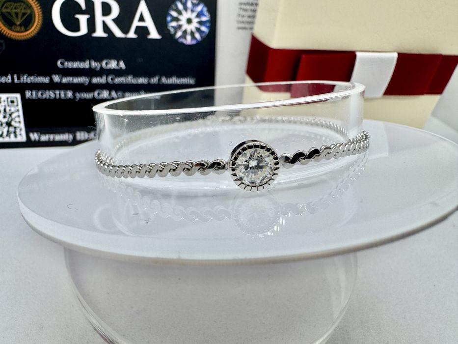 Сребърна гривна с мойсанит (Диамант) 0.5 карата