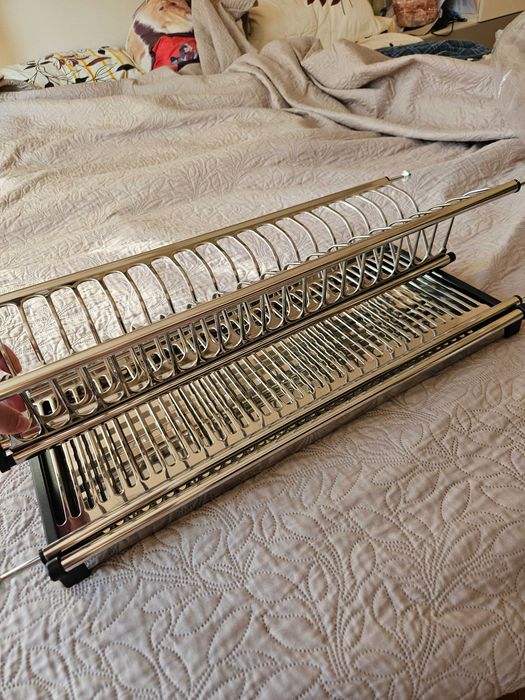 Чисто нов неизползван сушилник inox две нива за вграждане