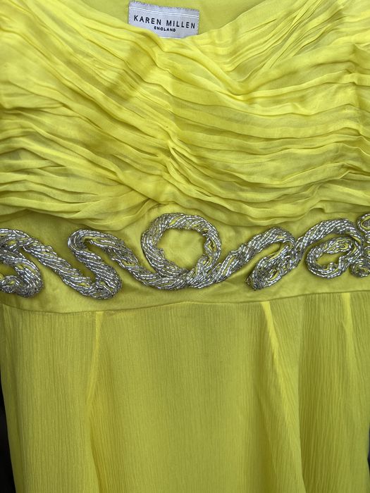 Rochie Karen Millen galbena matase naturala 40 eleganta