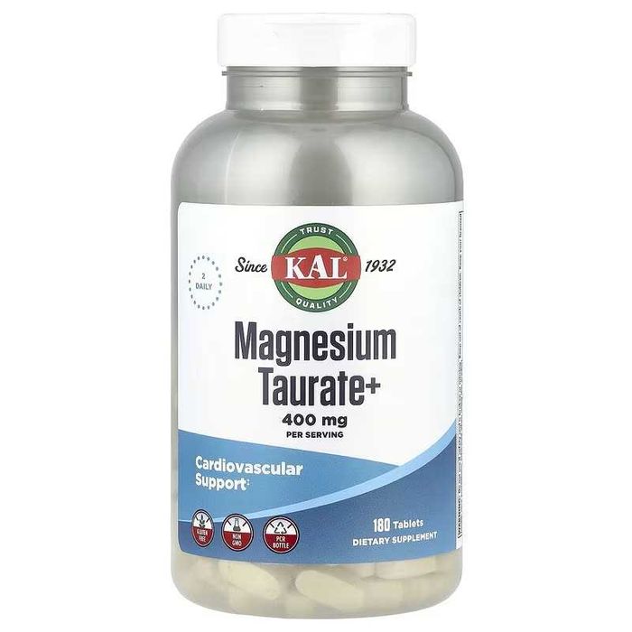 KAL Magnesium Taurate Таурат магния 400 мг 180 и 90 таблеток
