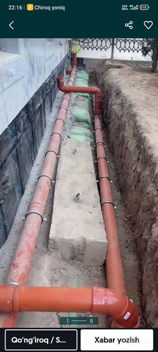 Urachi kanalizatsiya tiranshey ishlari qilamiz