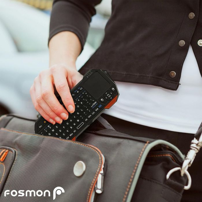 Tastatură Bluetooth Mini Fosmon Portabilă Fără Fir cu Touchpad - Negru