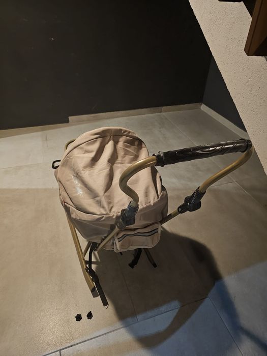 Sanie cu sac captusit Piccolino, Aluminiu, Bej