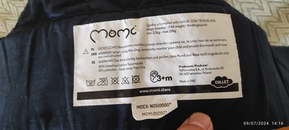 [NEW] Кош/кенгуру за новородено Collet Momi