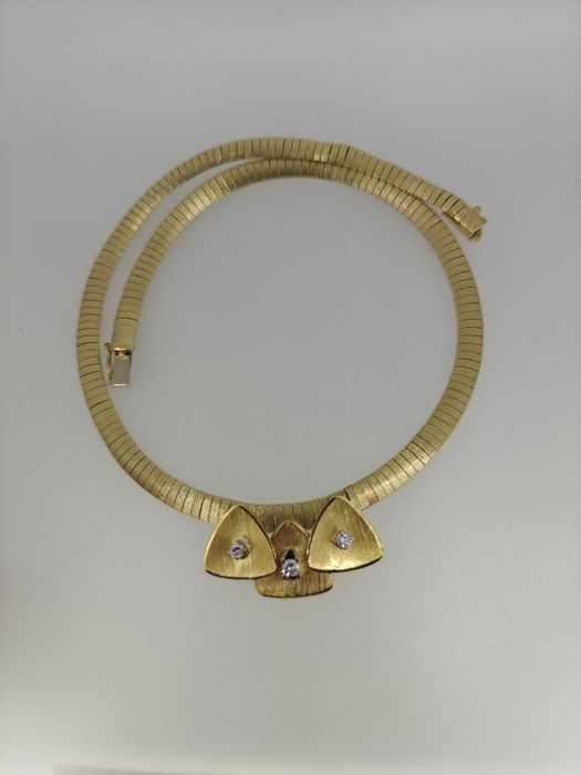 Colier aur 14k 36.93gr cu diamante naturale (r)