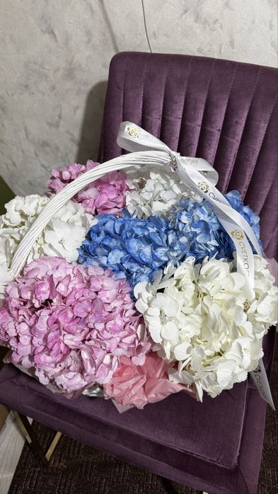 Цветы букет гортензия