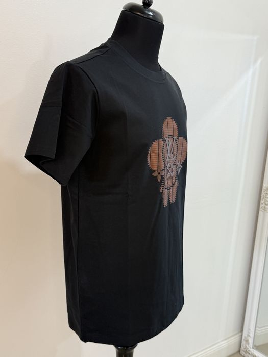 Tricou Louis Vuitton negru, cu imprimeu grafic