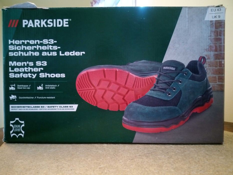 Parkside Pantofi de protecție din piele pentru bărbați nr.43, clasa S3