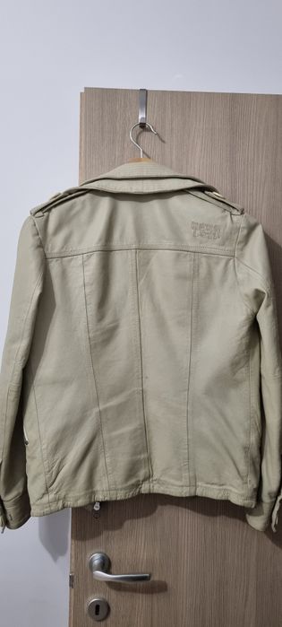 Geaca Superdry piele  dama, stil biker