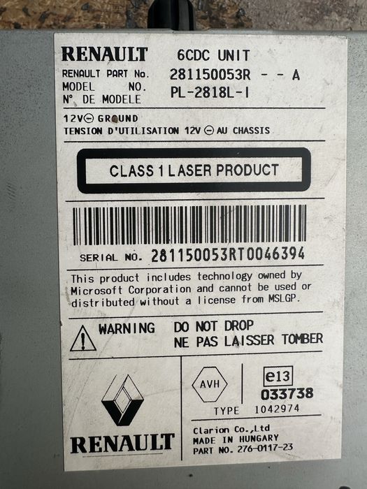 CD/Radio Renault Laguna 3 Cabasse