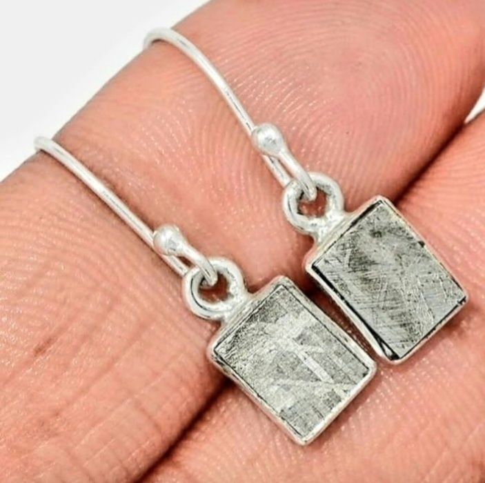 Cercei argint meteorit Gibeon și pandantiv Gibeon