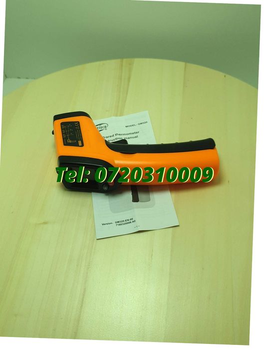 Termometru Industrial Optim 380 Interval -50 +380 Grade C Cu Afisaj Luminat , Portocaliu Negru