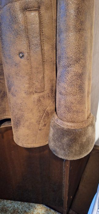 Мъжки кожух естествен велур с топъл хастар ново отговаря на 4ХL