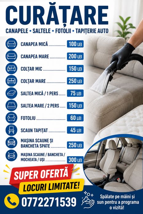 Curatare canapele, saltele, sacune , tapiterie auto la domiciliu!
