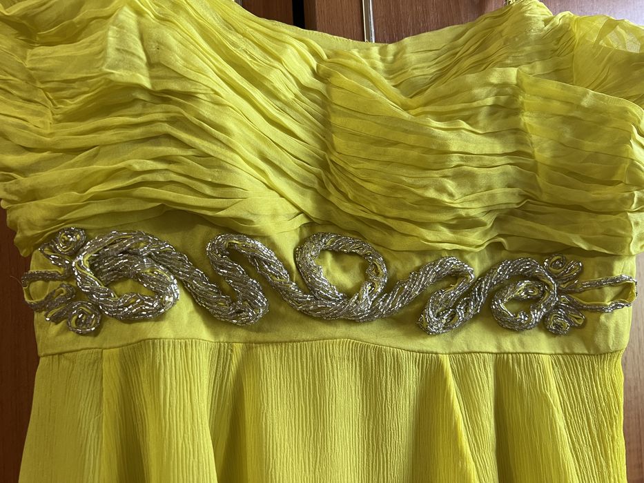 Rochie Karen Millen galbena matase naturala 40 eleganta