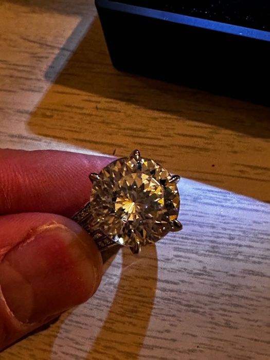 925 Сребърен пръстен за годишнина с голям камък