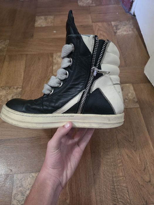 Rick Owens Geobasket Jumbo Laces High (100% Leather)