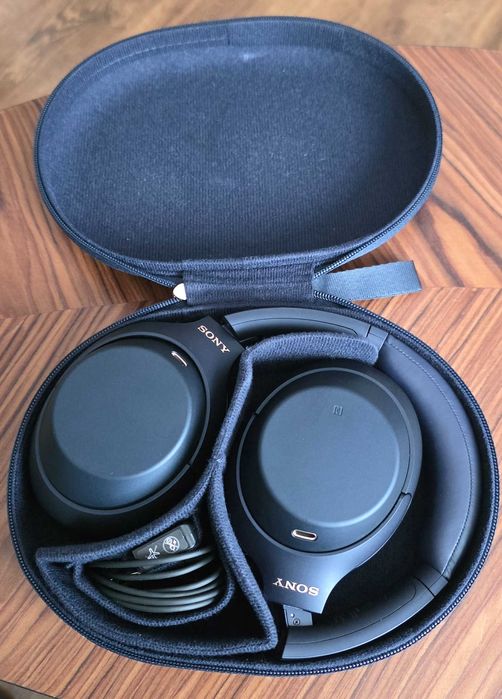 Слушалки Sony WH1000XM4L, Wireless, Noise cancelling, Микрофон, Син