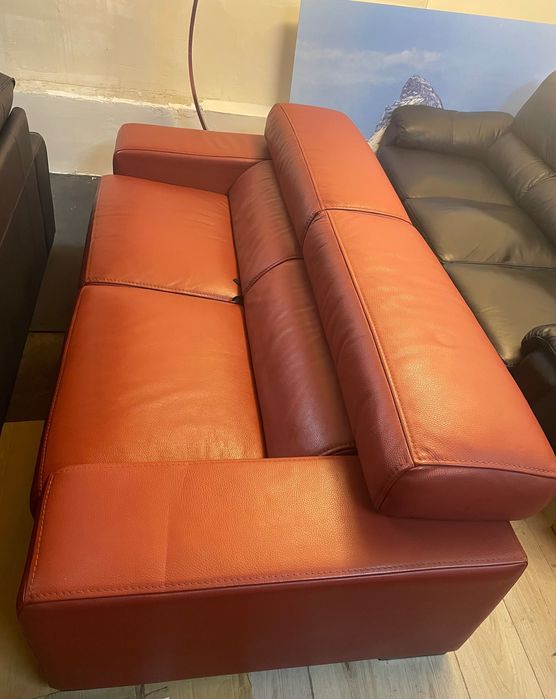 Кожени дивани*БЕЗПЛАТЕН ТРАНСПОРТ*за цялата страна-Оранжев диван