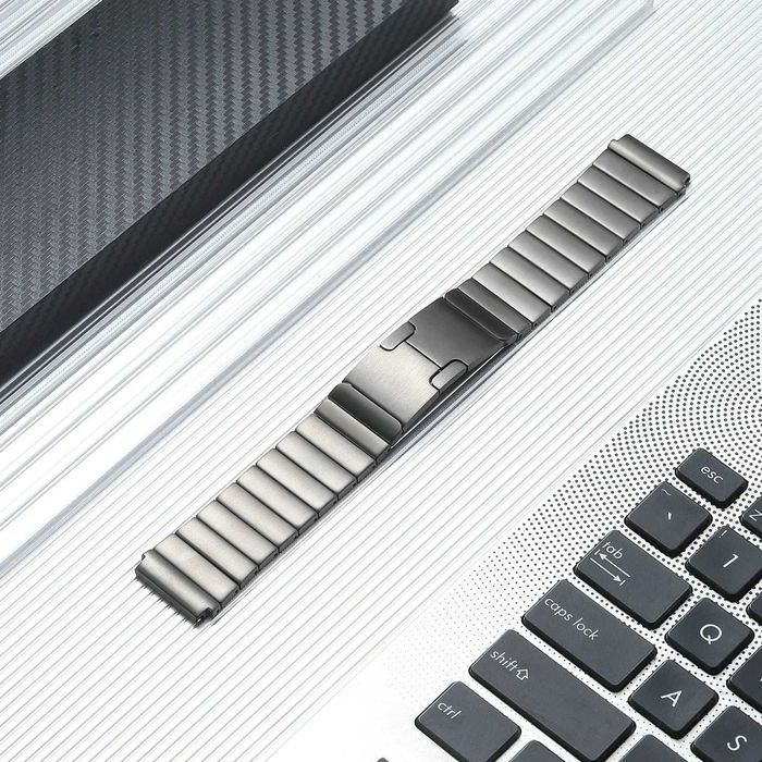 Curea metalica 22mm Huawei GT2 Pro 2e 3 Pro Titanium Negru Argintiu