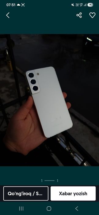 Samsung S22 256gb ideal holatda karobkasi bor