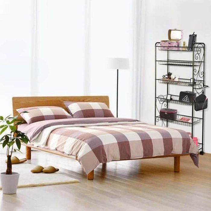 Метален стелаж на 6 нива с колелца за дома MW0109BK-N