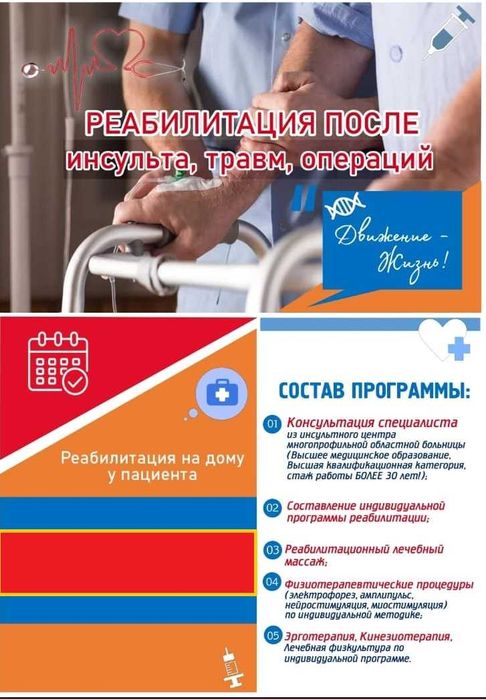 Массаж, ЛФК, Физиотерапия после инсульта. Медицинская Реабилитация.