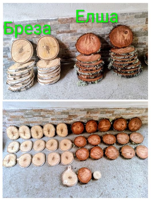 Дървени шайби Дъб,Елша,Бреза,Габер,Бор,Орех,Върба,Леска от 1 лв