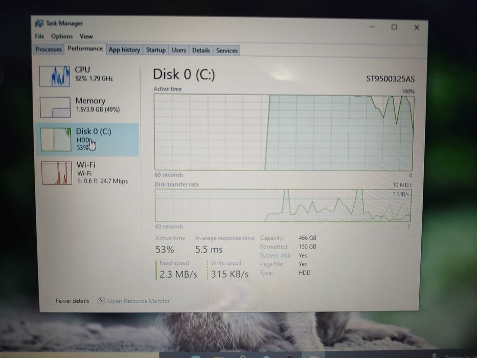 Laptop Lenovo B570e Intel B830 4Gb DDR3 500gb fara baterie win 10