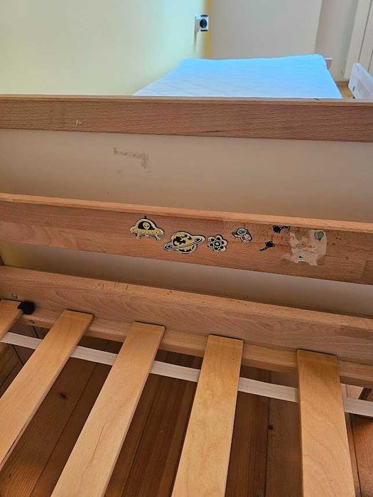 Детско легло IKEA SNIGLAR 70×160 - комплект с матрак, протектор и подмартачна рамка