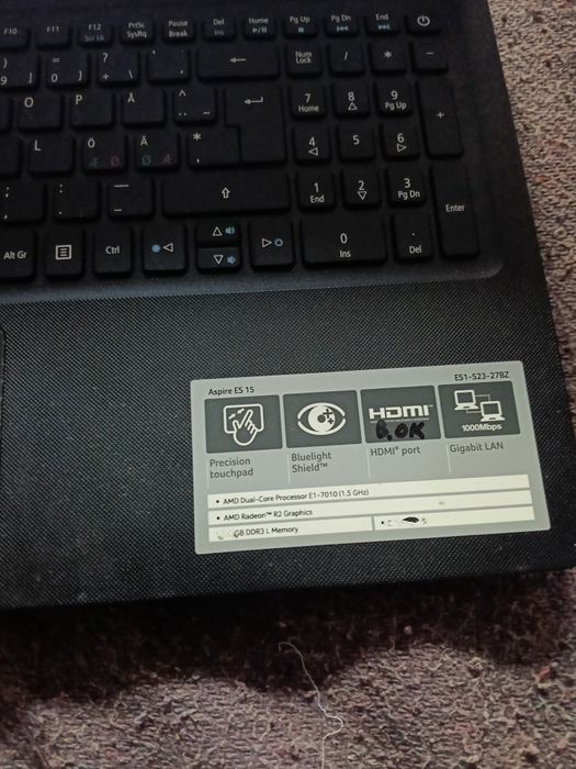 Lap top acer RAM 12 gb