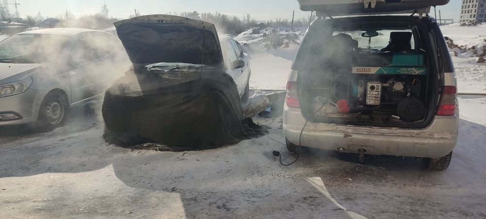 Отогрев авто  и прикурка