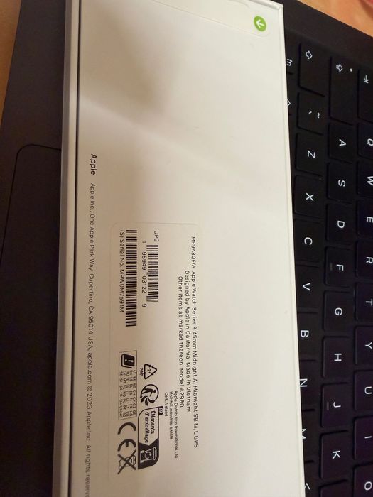 Apple Watch Series 9 45mm Midnight AL GPS ca nou, sanatate baterie 100%
