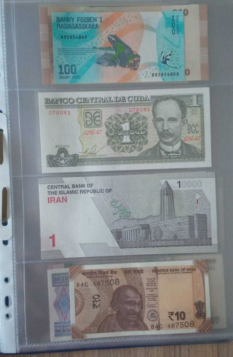 Colectie 40 bancnote diferite (stare foarte buna)