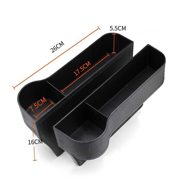 Organizator auto intre scaune, negru, set 2 bucati