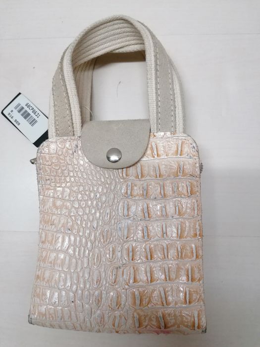 Кожена мини чанта от естествена кожа унисекс Крокодилска кожа