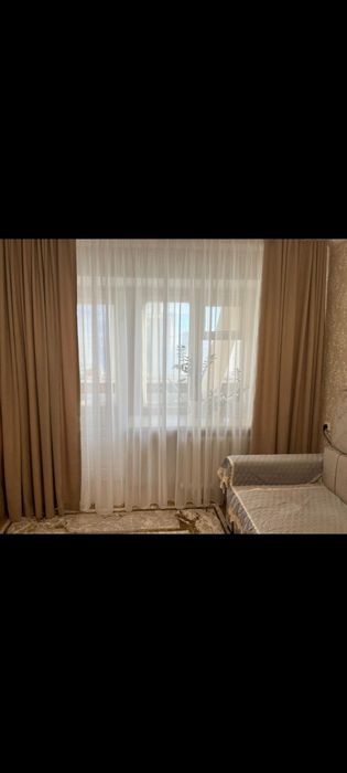 Шторы с готовым тюлем, новые, канвас, шторы по 2 метра, тюль 5 метров