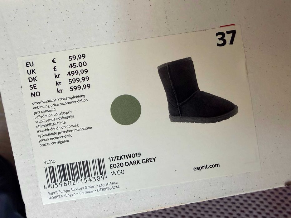 Cizme Esprit originale gri, mărimea 37