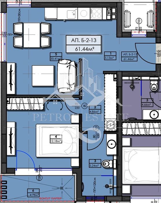 2-стаен в Пазарджик, област-гр.Велинград площ 70 цена 70500