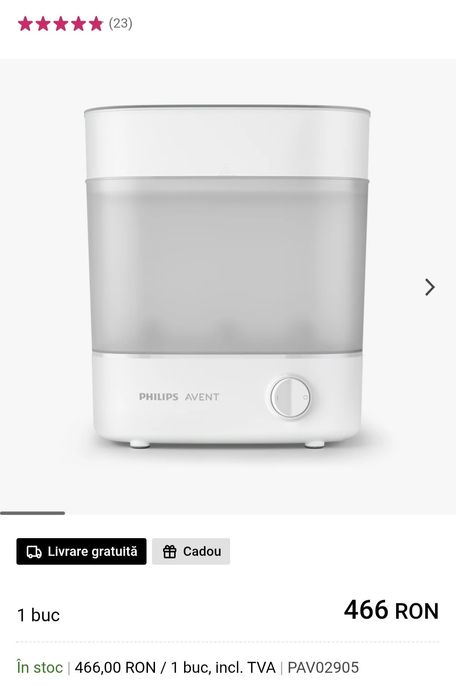 Sterilizator pentru biberoane