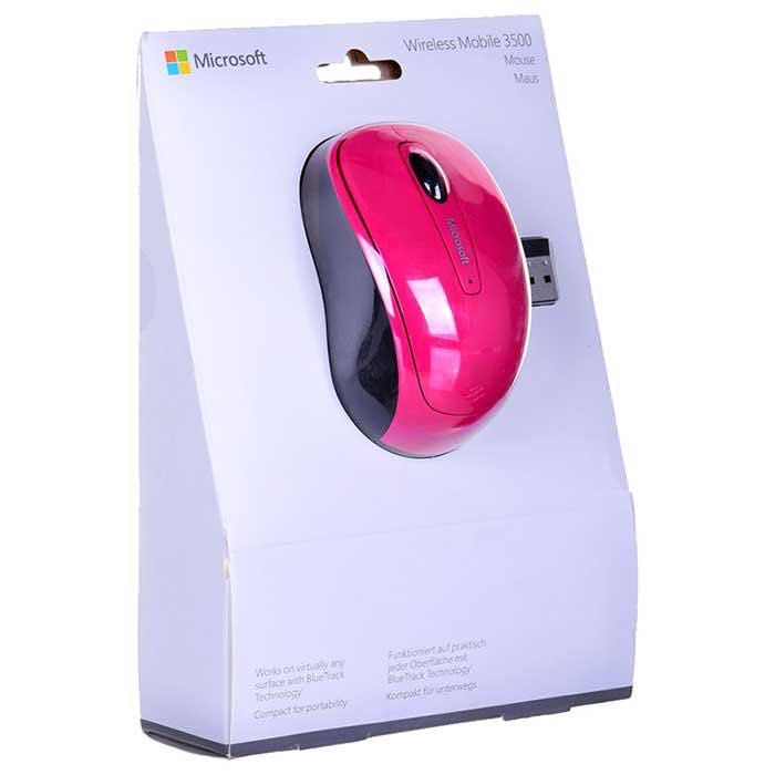 Microsoft Wireless Mobile Mouse 3500 - Magenta Pink Gloss