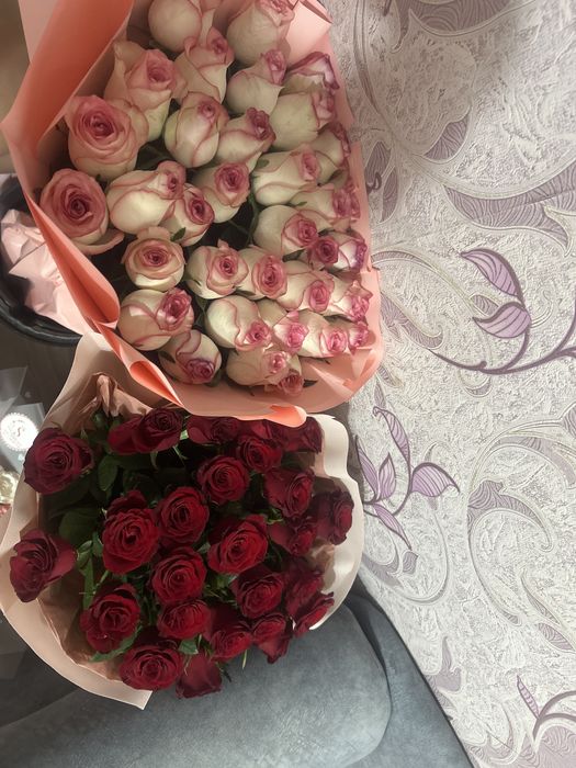 Цветы,35 роза белый,25 роза красные