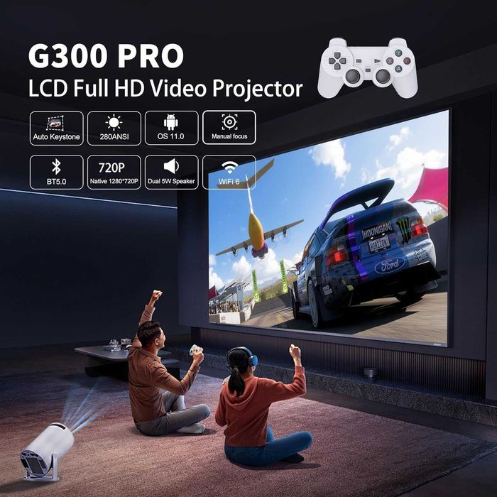 Безжичен Проектор 10 000 Вградени Игри Безжичен Стрийминг до Платформи