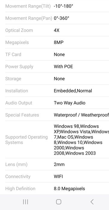 Webcam Wireless, 8 mp