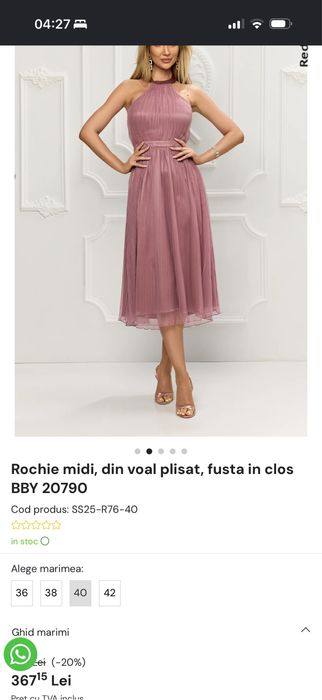 Rochie lila midi bby cu spatele gol