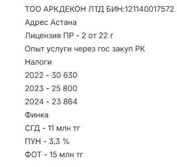 ТОО ПР 2 категории с финкой