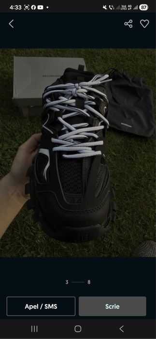 Adidasi Balenciaga Track Black and White