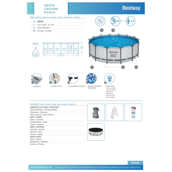 Басейн bestway 427 x 122