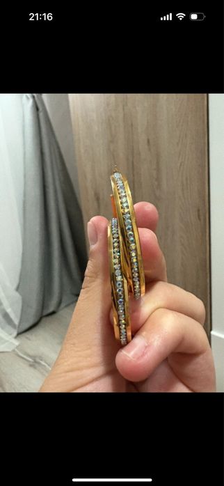 vand cercei placati cu aur 14k