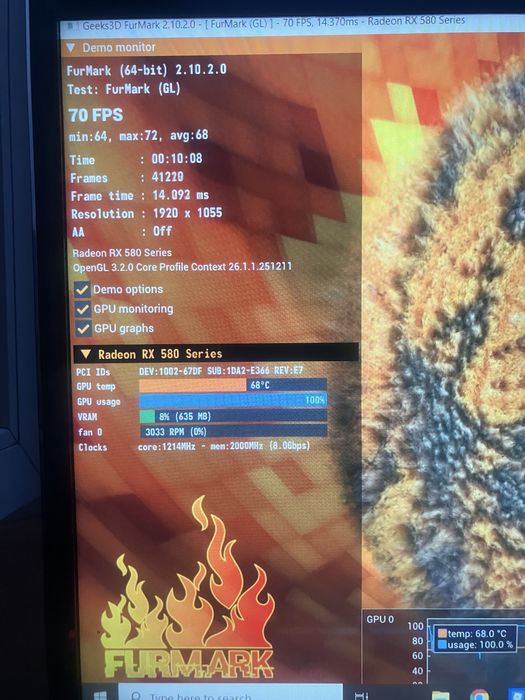 Placă video Radeon RX 580 Sapphire Nitro+ 8GB GDDR5 - Stare bună